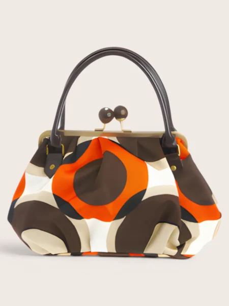 Brown Orange Geometric Handbag South Africa