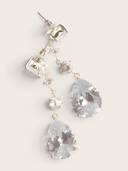 Silver Teardrop Imitation Diamond Earrings South Africa